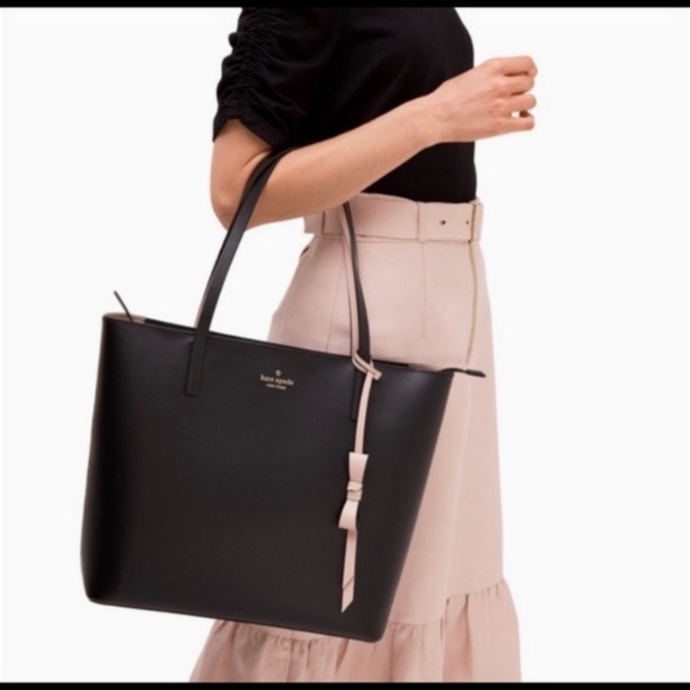 Kate Spade Lawton Rose Tote Bag Cow Leather Roomy Interior Zipper Closure